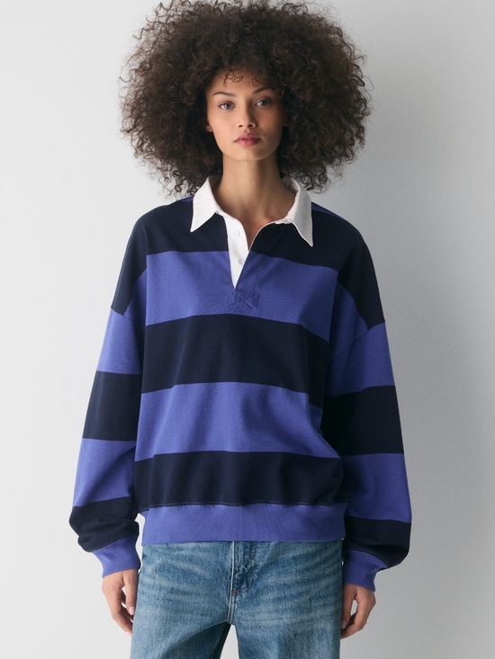 Aritzia Tops - Aritzia Mighty Cotton™ Lomu Polo in Moonsail Blue/Admiral